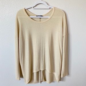 Lulus Beige top with zipped back detail